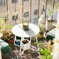 thumbnail image 4 of CERBIOR Metal Tray End Table, Round Accent Coffee Side Table, Anti-Rust and Waterproof Outdoor Small Side Table, Indoor Modern Sofa Side Table Bedside Table for Living Room Bedroom Balcony (White), 4 of 11