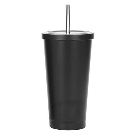 

Stainless Steel Straw Cup Reusable Water Bottle Vacuum Cup Gift for Parties Birthdays