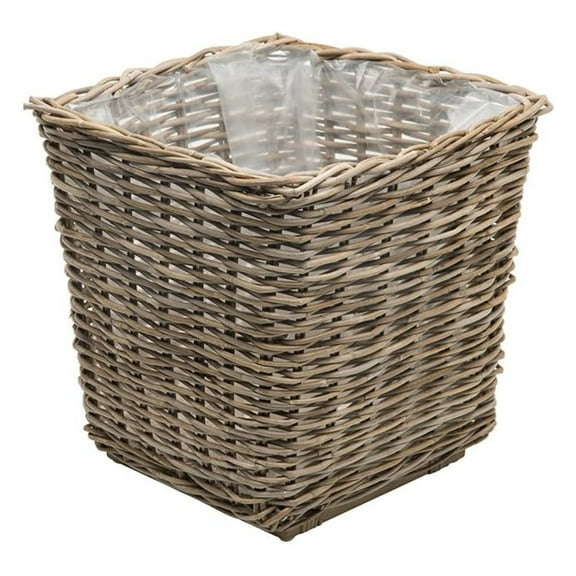 Planter Woven Rattan Indoor Outdoor with Drainage Holes Tall Cute Pots Square for Olive Tree Large