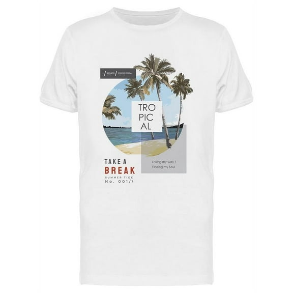 Tropical Beach T-Shirt Men -Image by Shutterstock, Male 3X-Large