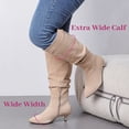 thumbnail image 4 of LOVE STEETLY Women's Extra Wide Calf Knee‑High Slouchy Boots, True Wide Width Kitten Heel Plus Size Comfort Boot., 4 of 7