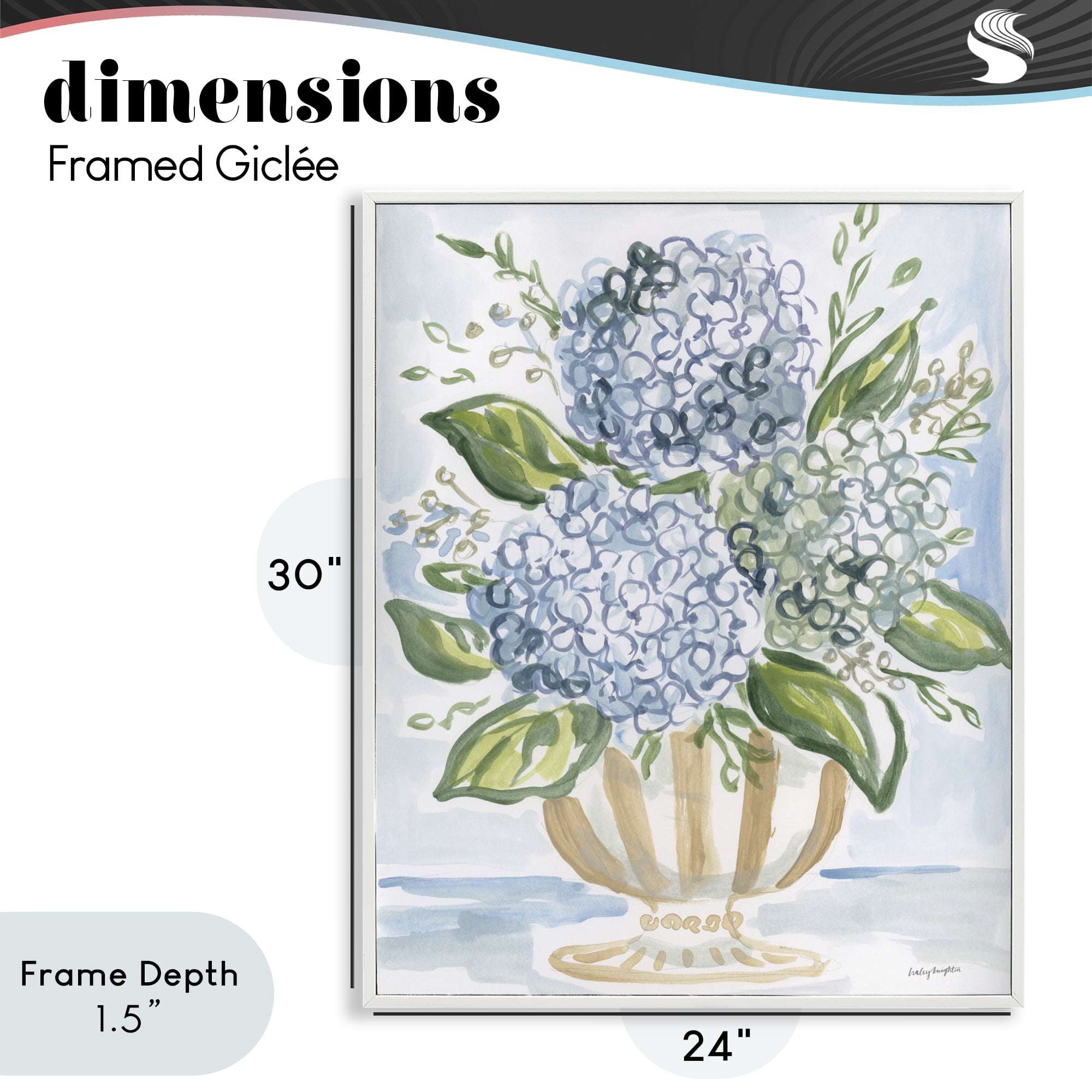 Stupell Industries Serena Pastel Hydrangea Bouquet White Framed Giclee Art, design by Haley Knighten