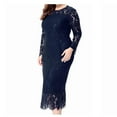 thumbnail image 3 of Brnmxoke Wedding Guest Dresses for Women Plus Size,2024 Women Elegant Hollow Out Floral Lace Patchwork Semi Formal Dresses Long Sleeve Evening Gown Party Cocktail Bodycon Dress Navy,XXL, 3 of 6