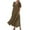 Khaki, variant on Diufon Maxi Dresses for Women Solid Color Cotton Linen Dresses Crewneck Short Sleeve Dress with Pockets