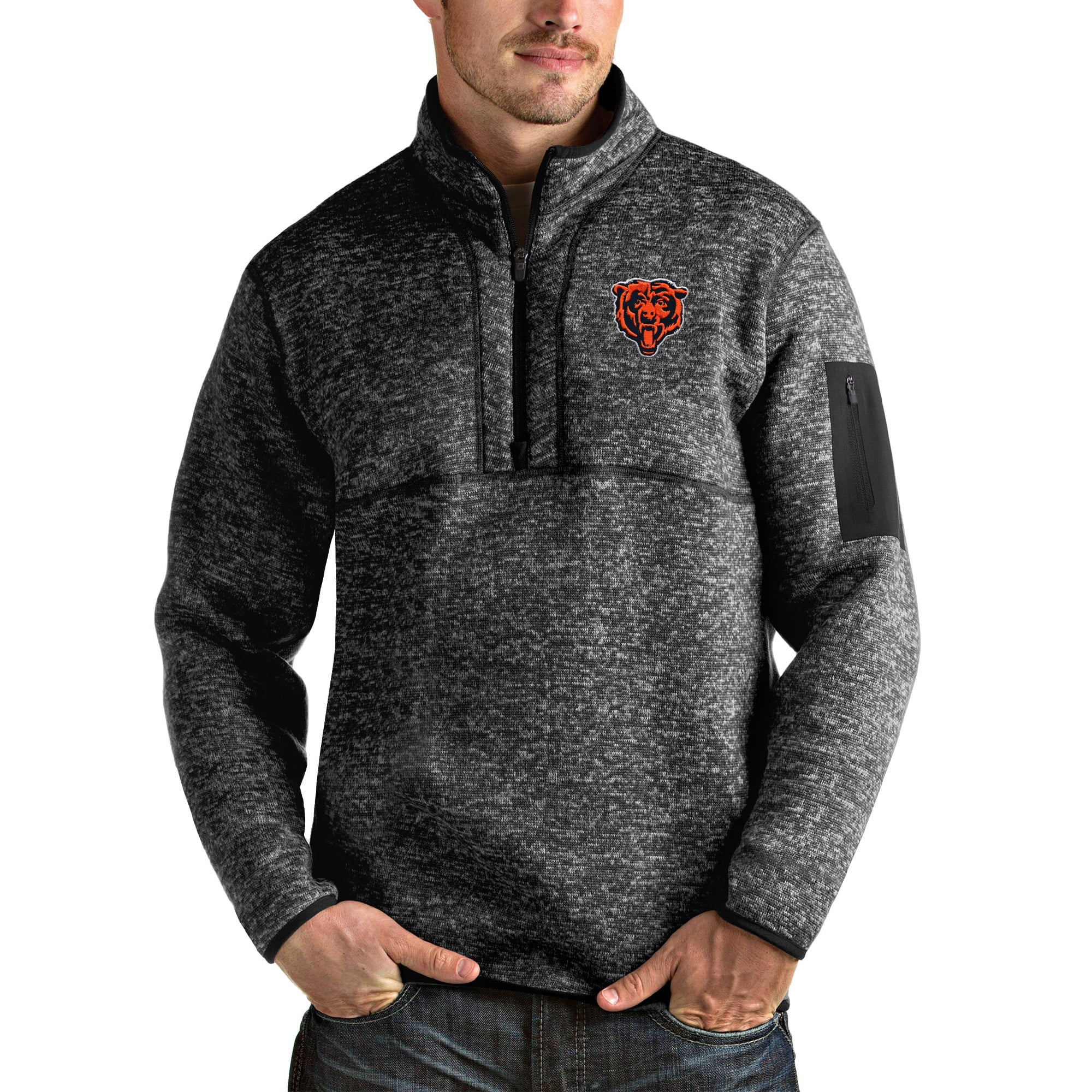 Men's Antigua Oatmeal Minnesota Vikings Fortune Quarter-Zip