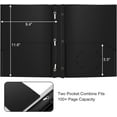 thumbnail image 3 of 12 Pack Plastic Folders with Pockets and Prongs, Heavy Duty 2 Pocket 3-Prong Fasteners, Poly File Holds 8-1/2" x 11" Paper for School Office Home (Black), 3 of 4