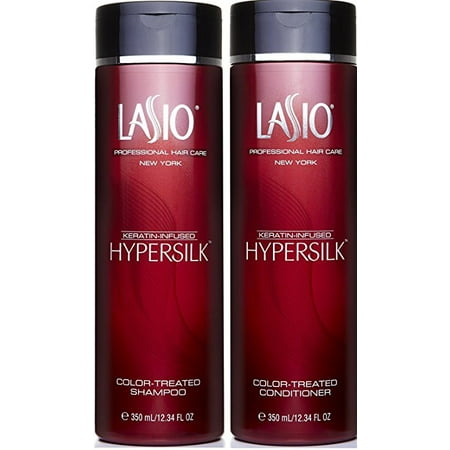 Lasio Keratin-Infused Hypersilk Color-Treated Shampoo, 12.34 oz & Conditioner, 12.34 oz