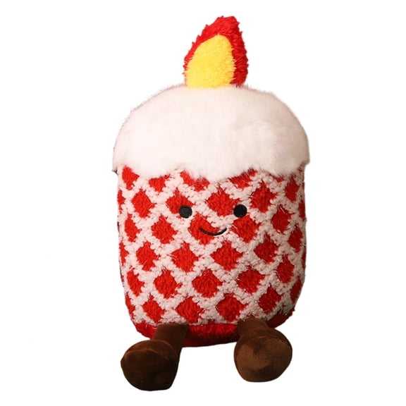 Yhmxh Christmas Candle Plush Toy, Christmas Ornaments 5.9" Cute Smile Candle Pillow Stuffed Animals Funny Soft Food Plushies Toy Candle Doll for Gifts for Kids Birthday