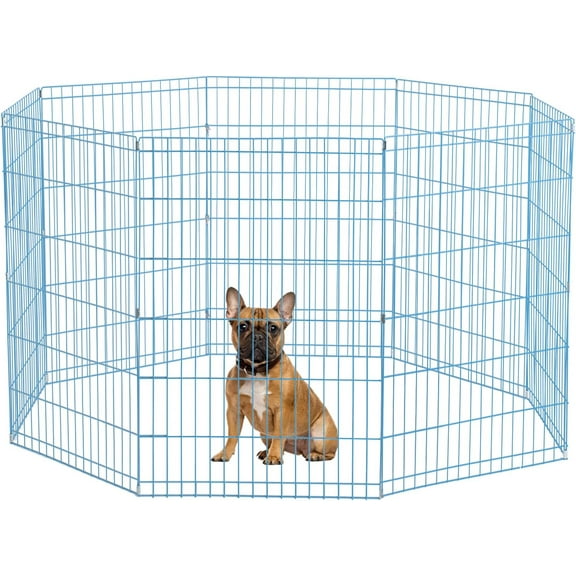 Bestpet blue Dog Playpen Crate Fence Exercise Cage, 8 pan, 36"