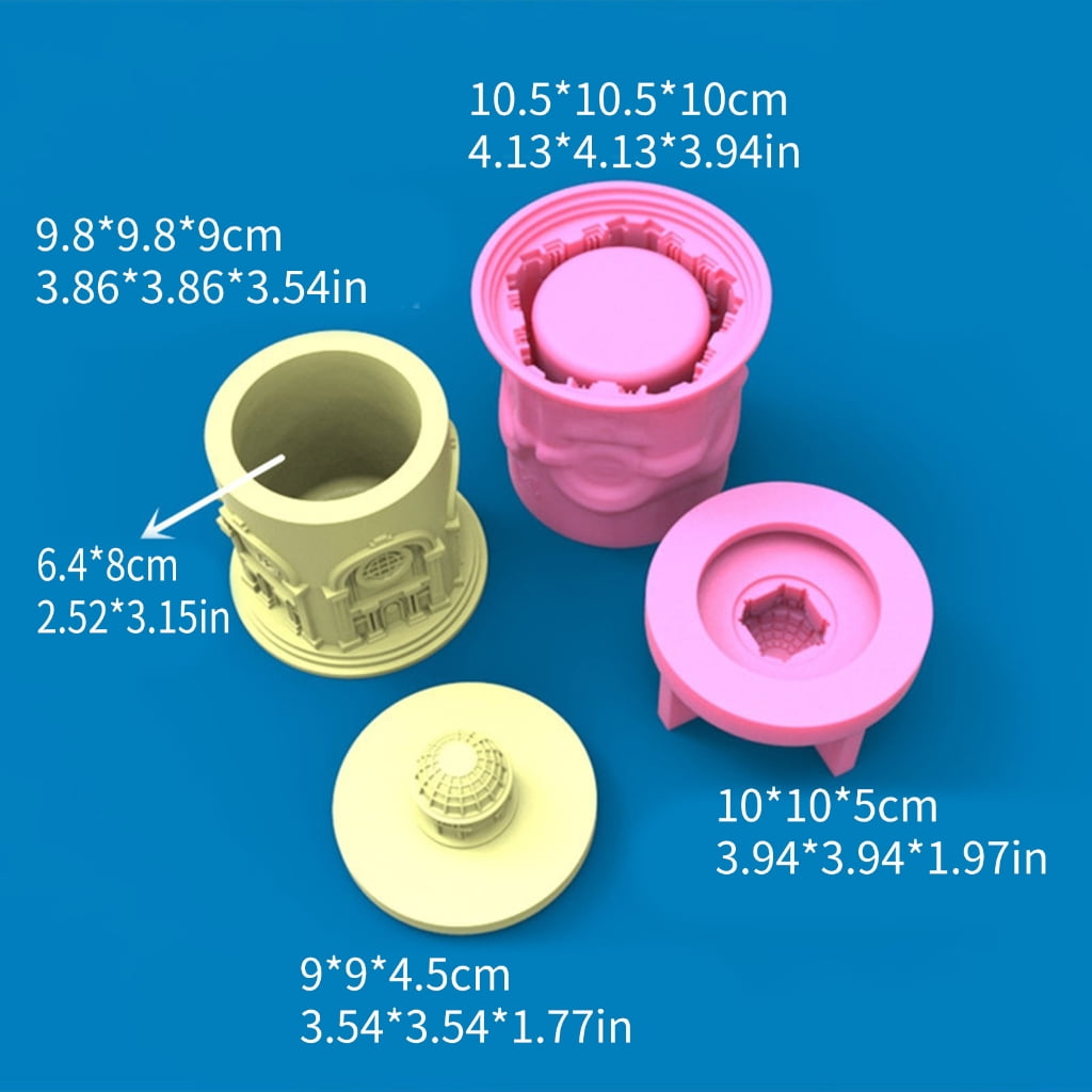 WINDLAND Building Storage Jars Silicone Mold DIY Candle Holder Tool Concrete Casting Mold Plaster Crafts Making Supplies Nonstick