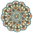 thumbnail image 1 of LR Home DAZZL54085TEG40RD Médaillon Floral Éblouir Zone Intérieure Ronde Tapis&44; Turquoise & Vert - 4 Pi., 1 of 1