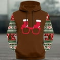 thumbnail image 3 of Mens Christmas Hoodie Funny Reindeer Print Pullover Plus Size Vintage Aztec Graphic Sweatshirt, 3 of 4
