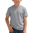 thumbnail image 1 of T-Shirts à Manches Courtes en Tricot pour Garçons, Col Rond Uni, Hauts d'Été Décontractés, 3-14 Ans, 1 of 5