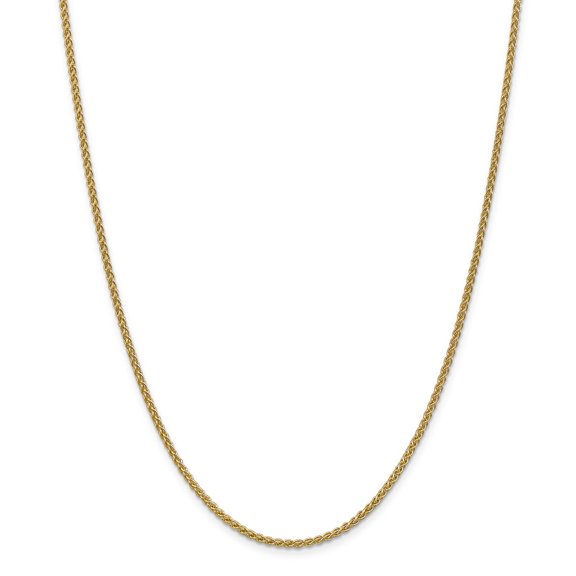 14K Yellow Gold necklace Spiga (Wheat) chain Pendant 14 in 2 mm
