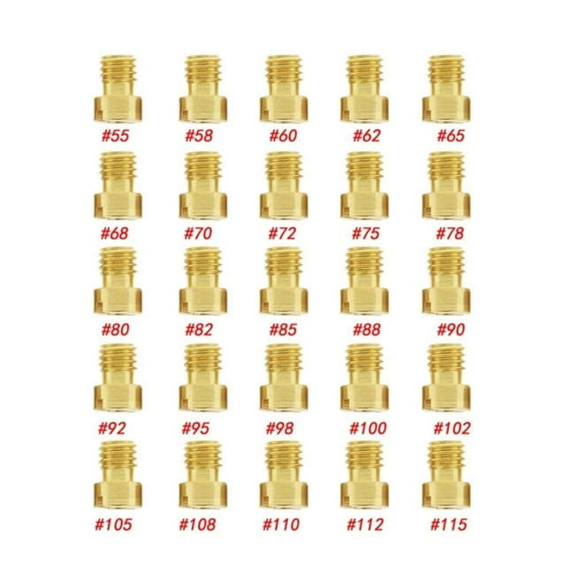 10Pcs Delloreto PHBG VHBT Racing Main Jet # 55- # 115 Carburetor Nozzle Main Jet Attachment