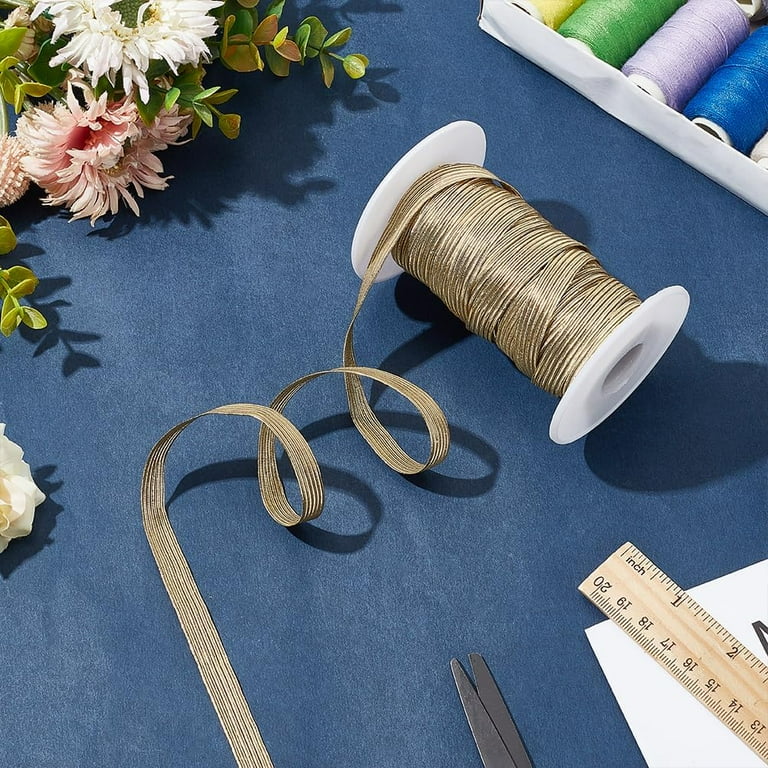 1/4 Inch (6mm) Glitter Silver Elastic Band - 15 Yard Roll, Flat Metallic Strap For Sewing & Crafts