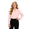 thumbnail image 5 of JAJAHO Tween Dress Shirts Boys And Girls Plain Long Sleeve Button Down Shirts, Sizes 9-16Y, 5 of 7