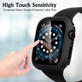 thumbnail image 3 of Watch Case 2 Packs Compatible for Apple Watch Series 6 5 4 SE 44mm for Women Men with Tempered Glass Screen Protector - Black, 3 of 5