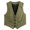 thumbnail image 1 of Timegard Tank Top for Women Button up Vests V Neck Slim Sleeveless Solid Color Top Summer Fashion, 1 of 5