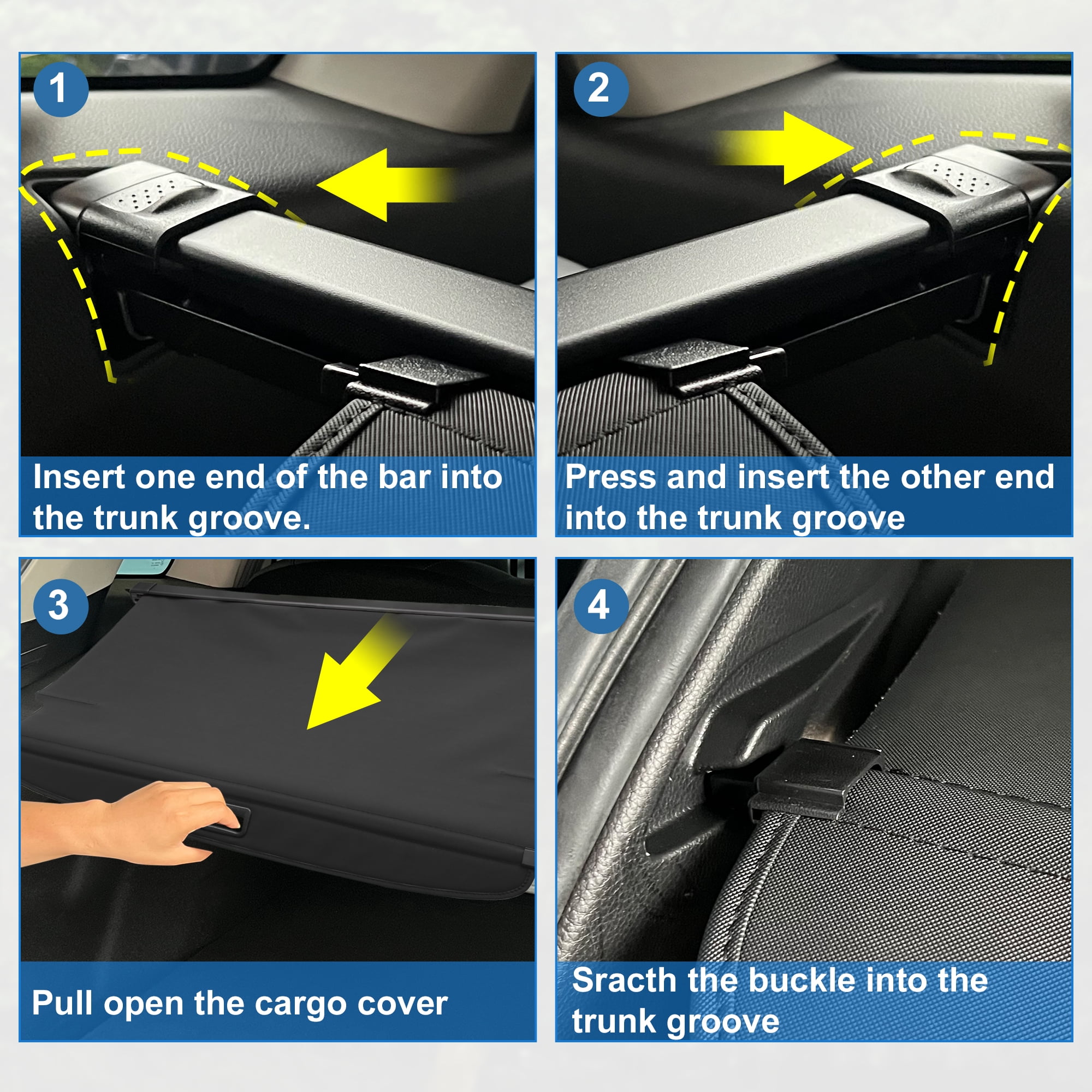Unique Bargains Retractable Cargo Cover for Subaru Outback 2010-2014 Waterproof Shade