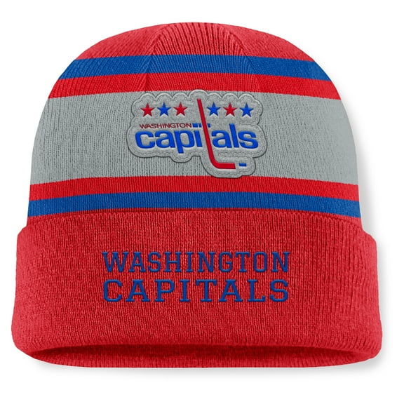 Men's Fanatics Red Washington Capitals Heritage Varsity Cuffed Knit Hat