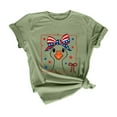thumbnail image 3 of KALE 4th of July Short Sleeve Shirts for Women American Flag Patriotic 2D Independence Day Print Casual Sports T Shirt Y2K Clothes Green L, 3 of 7