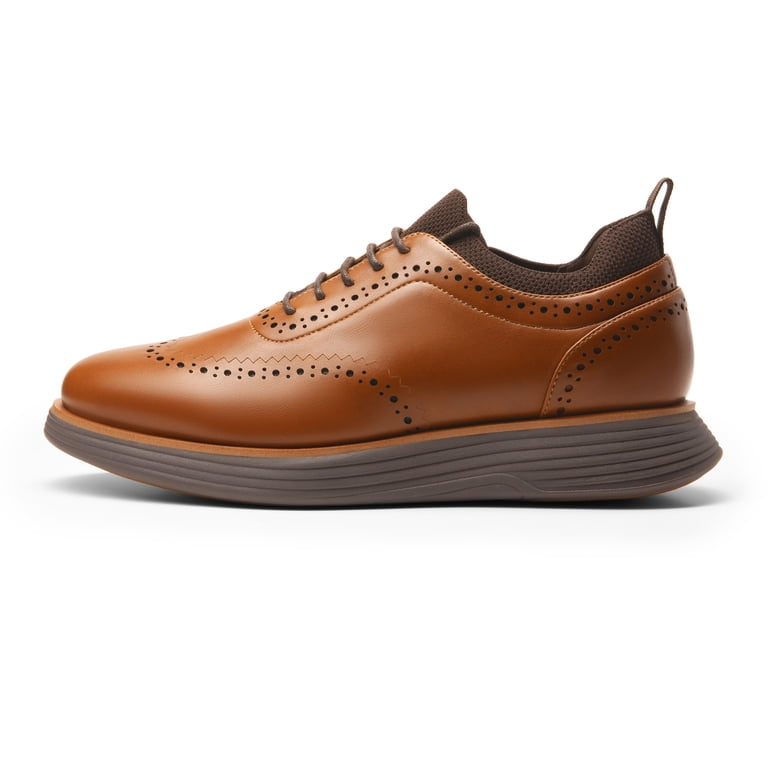 Bruno Marc Men’s MaxFlex Oxford Wingtip Brogue Shoes Apricot-PU Size 10.5 Brand Bruno Marc Men main image 2