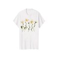 thumbnail image 1 of Camiseta de manga corta con estampado de margaritas para mujer: top informal ajustado de cuello redondo en tejido de algodón transpirable para primavera y verano., 1 of 6