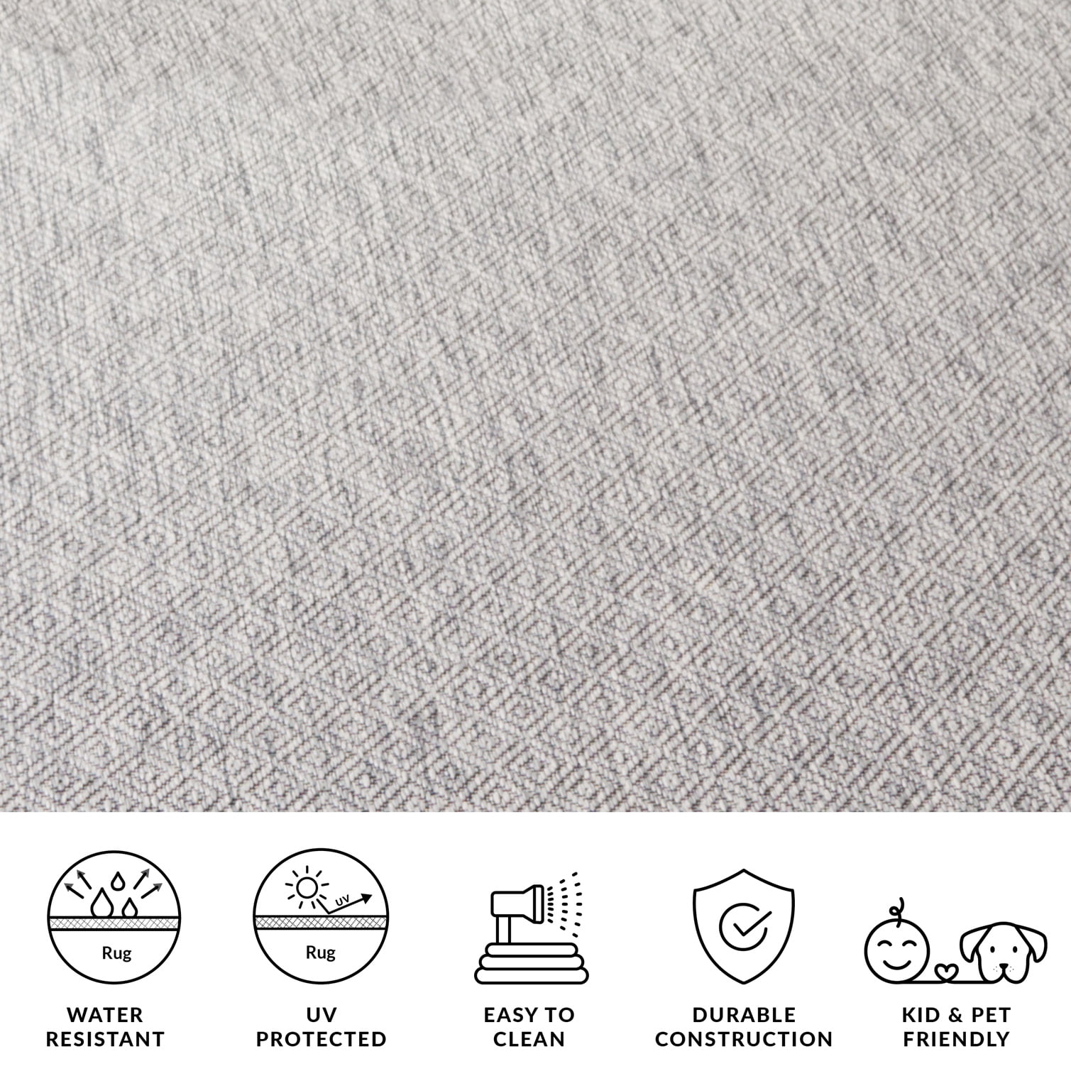 Safavieh Courtyard Mitre Geometric Indoor/Outdoor Area Rug, Gray, 5'3" x 5'3" Square