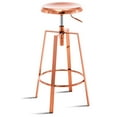 thumbnail image 6 of Metal Bar Stools Set of 2, Modern Backless Adjustable Swivel Counter Height Barstools with Bullnosed Seat, Hoop Footrest, Rubber Pads for Kitchen Island, Bar, Dining or Pub (Rose Gold), 6 of 11