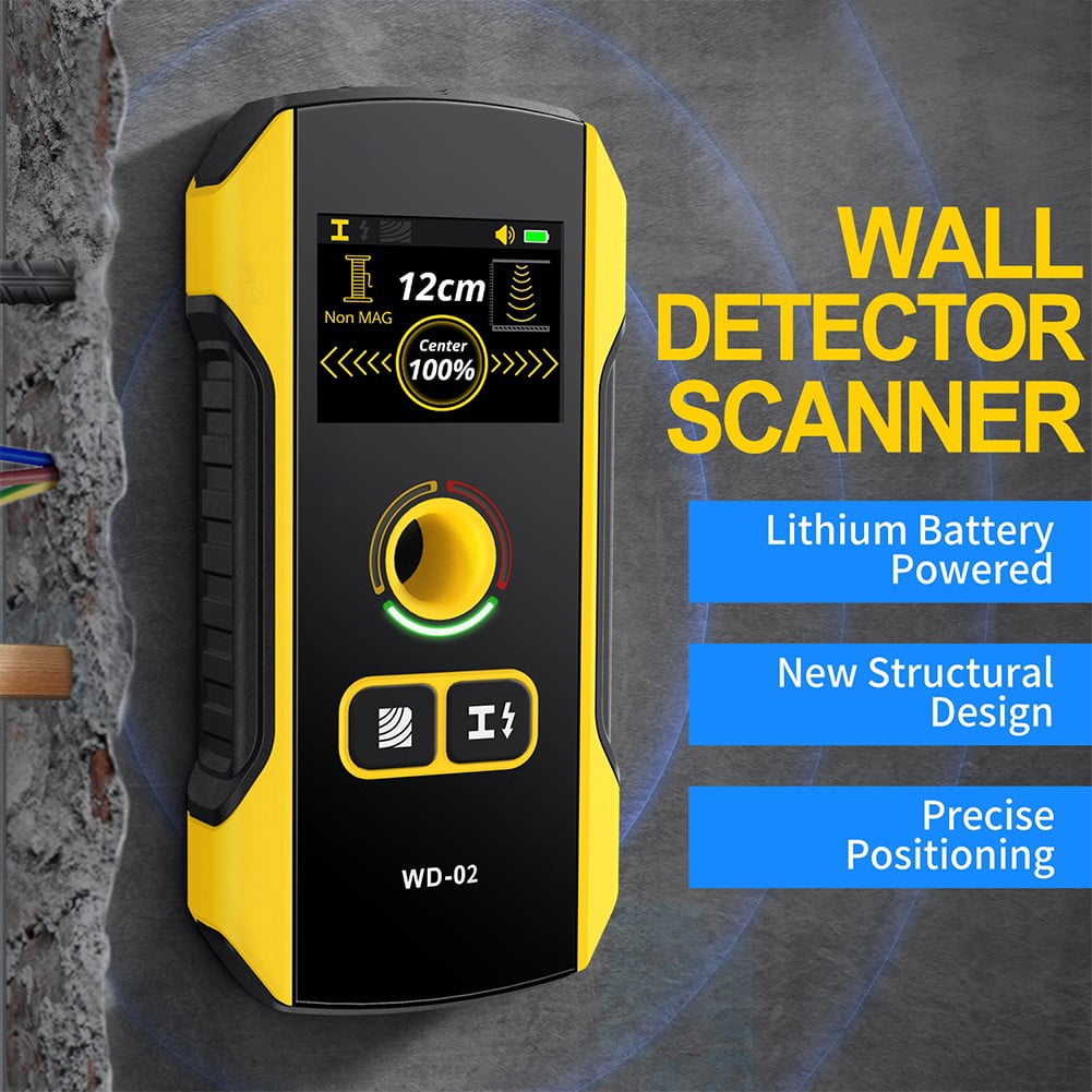 WD-02 Metal Detector Wall Scanner for AC Live Cable Wires Metal Wood Stud Find