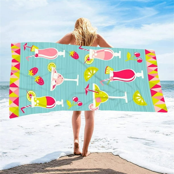 Toalla de playa de microfibra Toalla de baño colorida súper liviana Toalla de playa a prueba de arena Toalla multiusos para piscina de viaje 27x59 pulgadas Wmkox241yii hfskjfh234