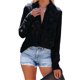 thumbnail image 2 of SAYOO Camisas elegantes para mujer, blusa de gasa con botones de manga larga de jacquard de color puro SAYOO  S M L XL XXL, 2 of 7