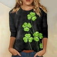 thumbnail image 2 of Ierhent St. Patrick's Day Decorations Womens T Shirt Womens Shirts Print Graphic Tees Cute Shirts Casual Short Sleeve Black,S, 2 of 4