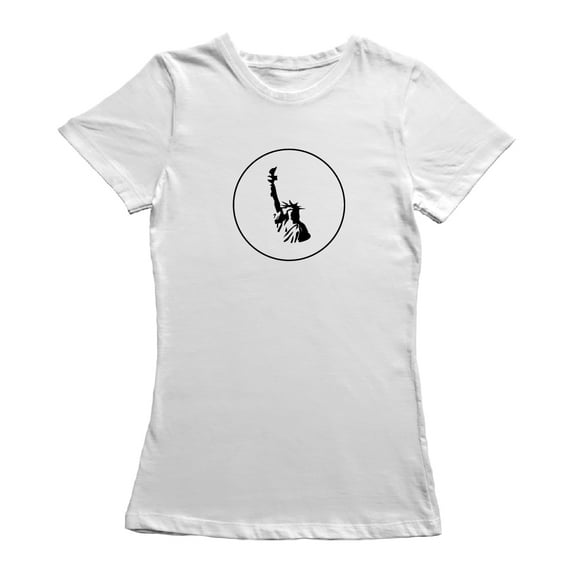 NY Statue Of Liberty Graphic Women White T-Shirt, Female x-Large