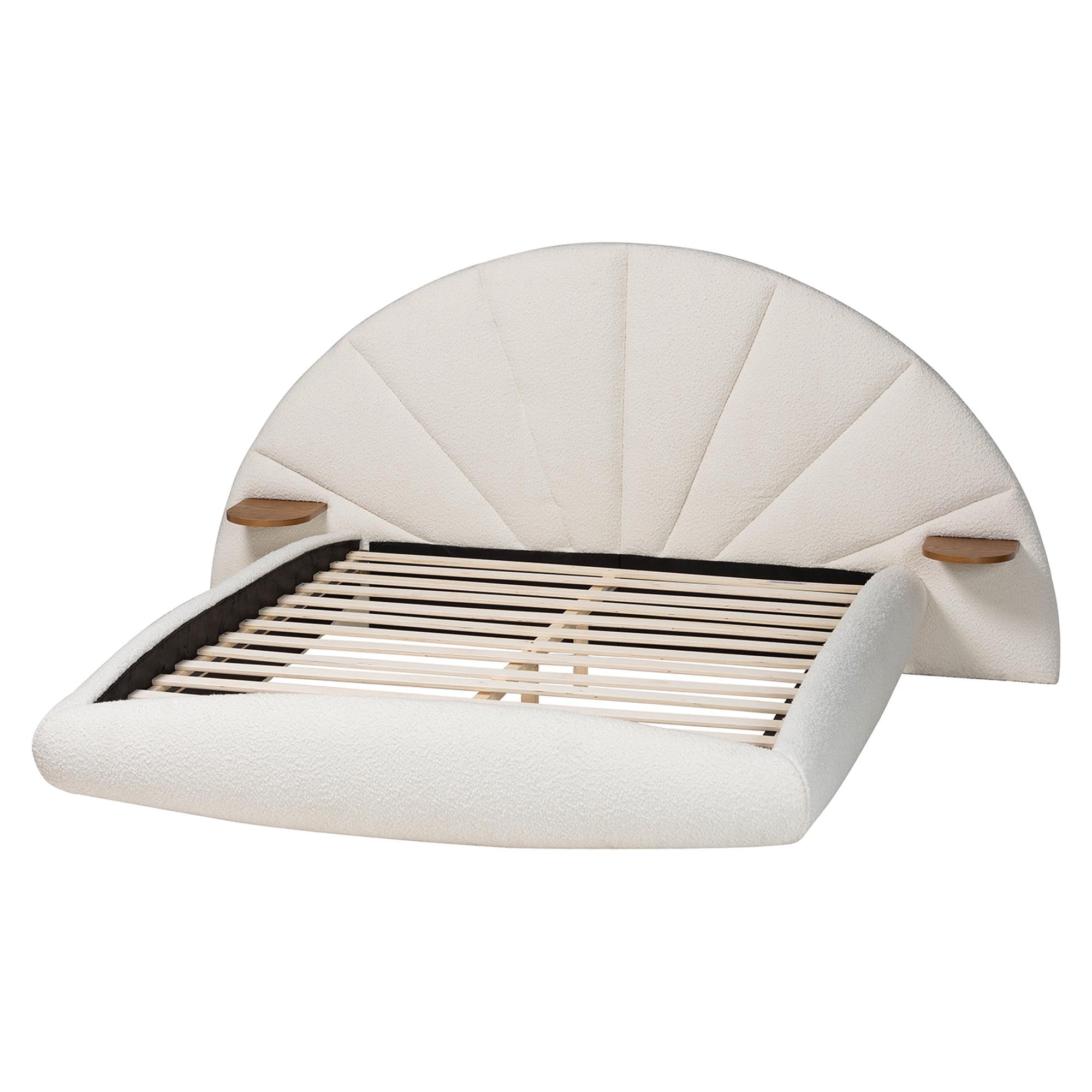 Baxton Studio Cherise Modern Floating Bed, King, Cream