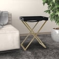 thumbnail image 1 of vidaXL Folding Table Gold and Black 48x34x61 cm MDF, 1 of 5