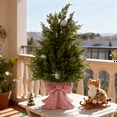 thumbnail image 6 of BOSALY 2FT Artificial Christmas Cedar Tree with Bow Base, Realistic Mini Christmas Tree with Christmas Balls, Indoor Christmas Decorations for Table Room Porch, Christmas Home Decors (Pink), 6 of 10
