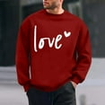 thumbnail image 2 of FAWUUDO Men Valentine's Tops Red Heart Printed Shirts Long Sleeve Clothes, 2 of 7