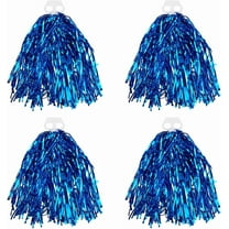 2 Pcs Cheerleading Pom Poms Cheerleader Pompoms Metallic Foil Pom Poms with Baton Handle for Sports Game Cheering Team Training Party Dance Stage Performance Celebration 11.02x4.72 Inch