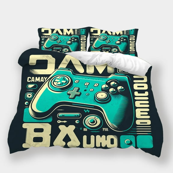 Gaming Theme Bedding Set Teen Adult Fashion Duvet Cover Pillowcase Bedroom Decor Bed Gift,California King (98"x104")