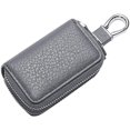 thumbnail image 1 of Leather Car Key Case Car Key Case Bag Unisex Key Holder Wallet Case with Hook Key Holder Zipper Bag, 1 of 5
