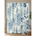 thumbnail image 4 of Fsddascl Blue Botanical Shower Curtain Set - 36" x 78" Washable Bathtub Curtain with 12 Hooks, Pastoral Spring Summer Leaf Waterproof Fabric Stall Shower Curtains for Bathroom/Bathtub Décor, 4 of 6