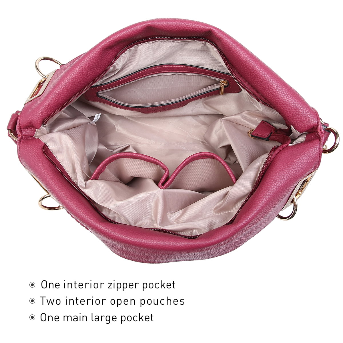 Dasein Hobo Bags for Women Soft Faux Leather Purses and Handbags Large Hobo Purse Shoulder Bag with Rhinestones