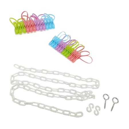 

FixtureDisplays® Plush Toy Chain Wall Ceiling Hanging Organizer Clip Strips for Chips Bagged Snacks 6 4 15357