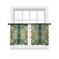 thumbnail image 2 of Sheer Curtain Panels Retro Flower Rod Pocket Voile Window Curtains Floral Pattern Green Window Treatments Ligh Filtering Privacy Curtain Drapes for Bedroom Living Room 2 Panel Set 45 Inch Length, 2 of 9
