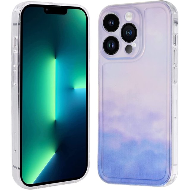 Case for iPhone 13 Pro Max 2021 (6.7 Inch), Shockproof Cover Case for iPhone 13 Pro Max Back Case, Camera Protective Phone Case, Blue-Violet Vignetting