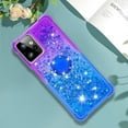thumbnail image 7 of Slim Fit Phone Case for Motorola G Power 2023, Shiny Bling Quicksand Effect TPU Bumper Ring Bracket Case,Four Corners Heavy Anti-Fall Protection Cover for Moto G Power 2023,Purple Blue, 7 of 7