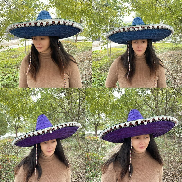 BESTONZON 3Pcs Mexican Straw Hats Mexico Sombrero Festical Straw Hat  Mexican Folk Style Hat Sombreros