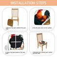 thumbnail image 4 of Rooster with Floral Wreath Seat Covers for Dining Room Chairs Set Of 6,Stretch Printed Washable Chair Seat Cover with Elastic Ties and Button,Removable Waterproof Couch Cushion Covers, 4 of 6
